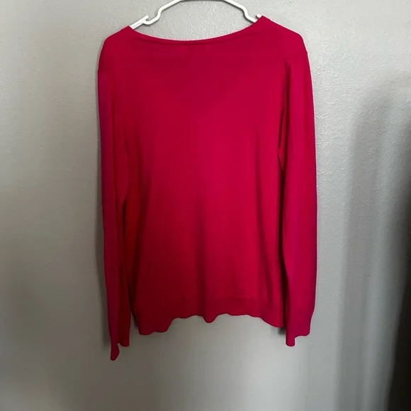Vineyard Vines Hot Pink V-Neck Heritage Sweater - Picture 5 of 8